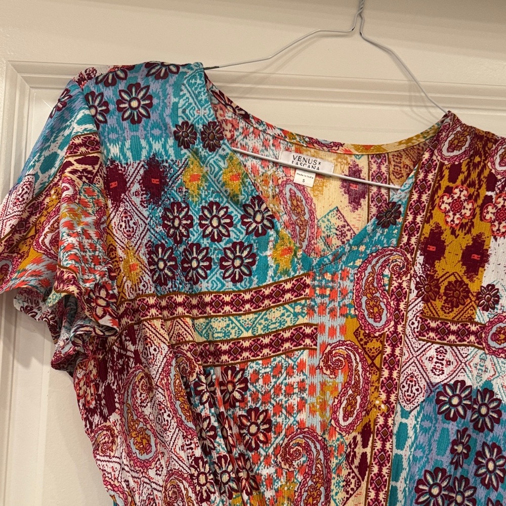 Venus Multicolor Patchwork Mini Dress - image 3